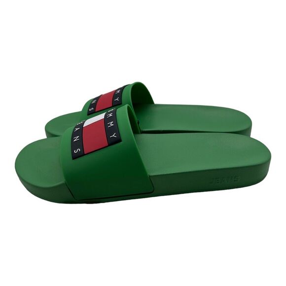 Men\'s Tommy Hilfiger Jeans Flag Pool Slide Sandals Green‎ US Size 9 NEW IN BOX main image 5